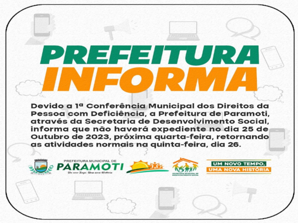 Prefeitura de Paramoti agora tem um novo número.